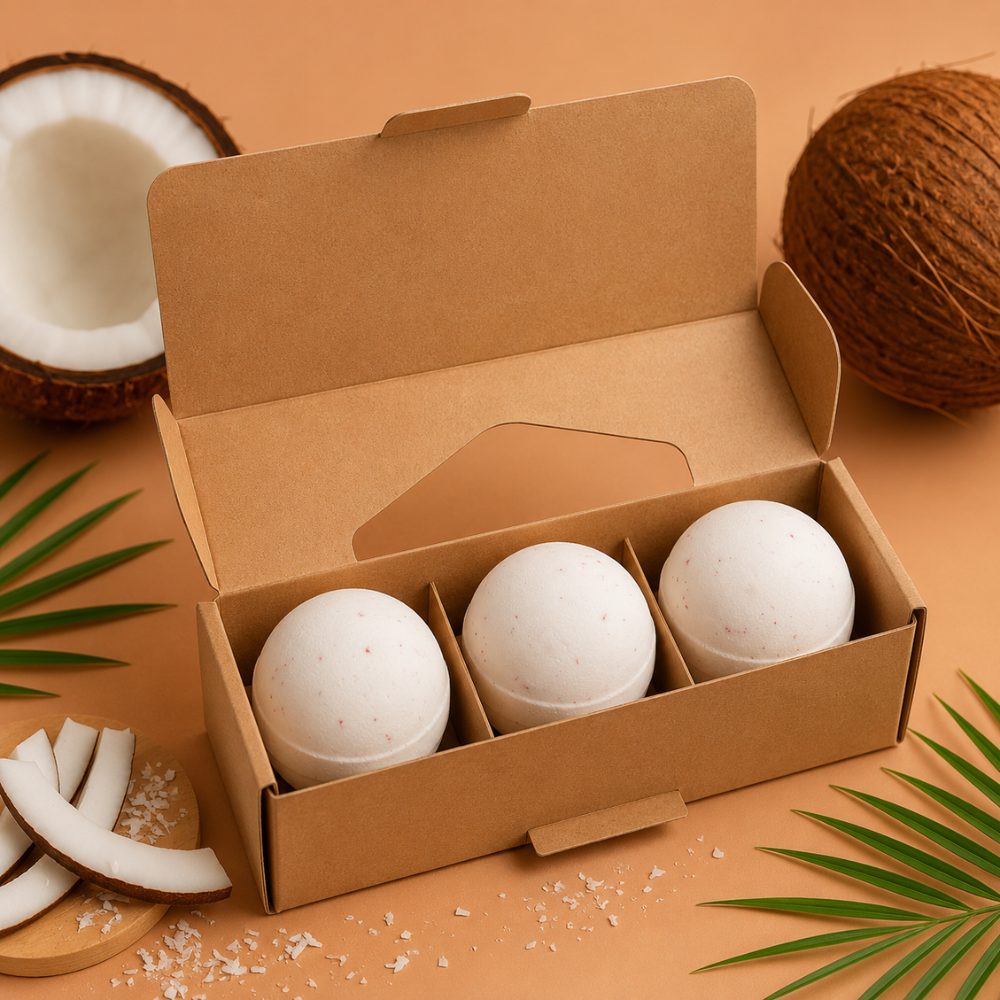 Set of 3 Coconut Dream Jumbo Bath Bombs - Bella Forever