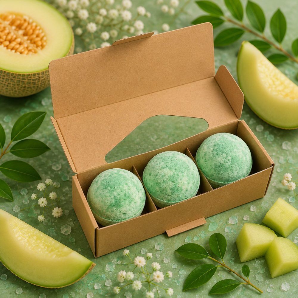 Set of 3 Melon Jumbo Bath Bombs - Bella Forever