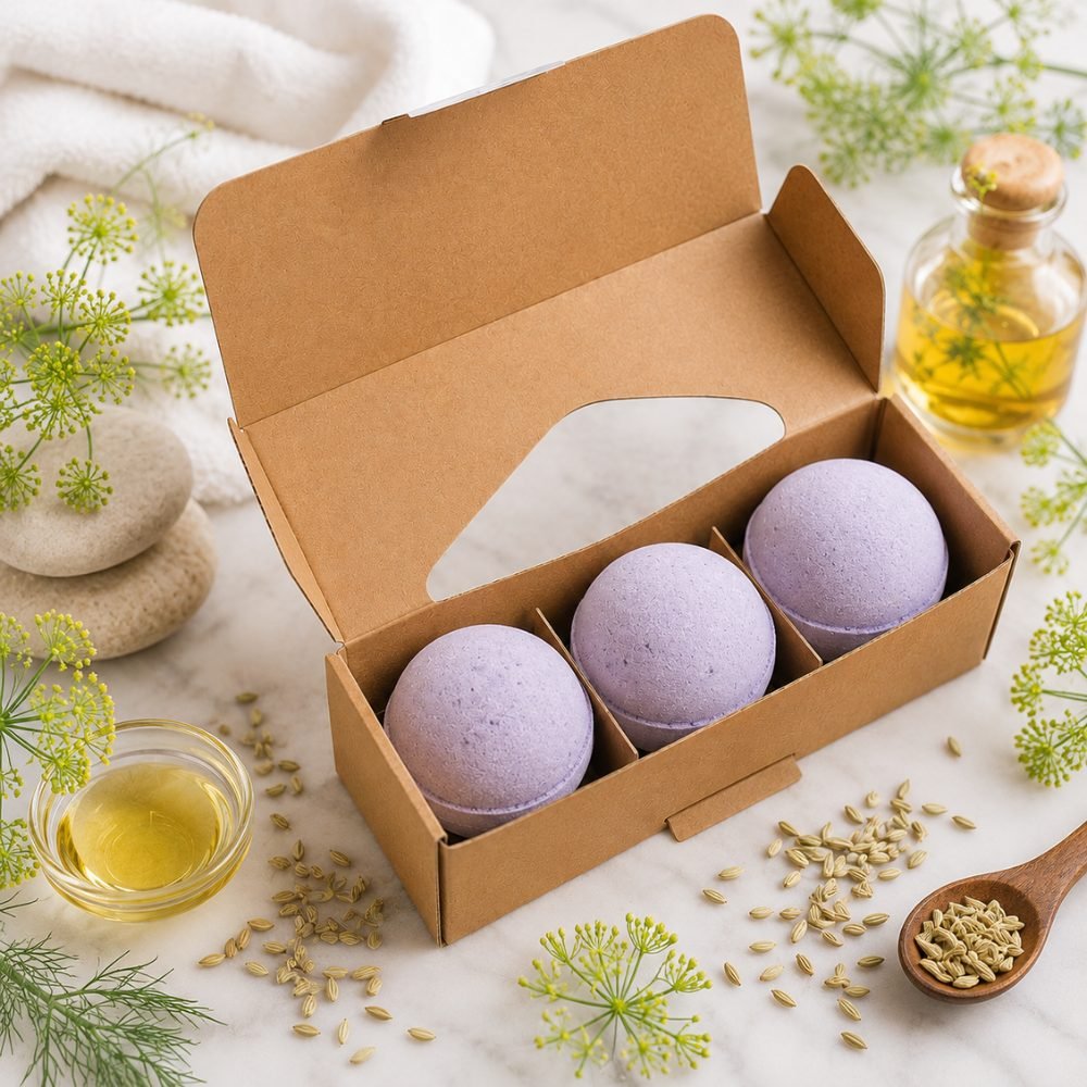 Set of 3 Sweet Fennel & Jojoba Bath Bombs - Bella Forever