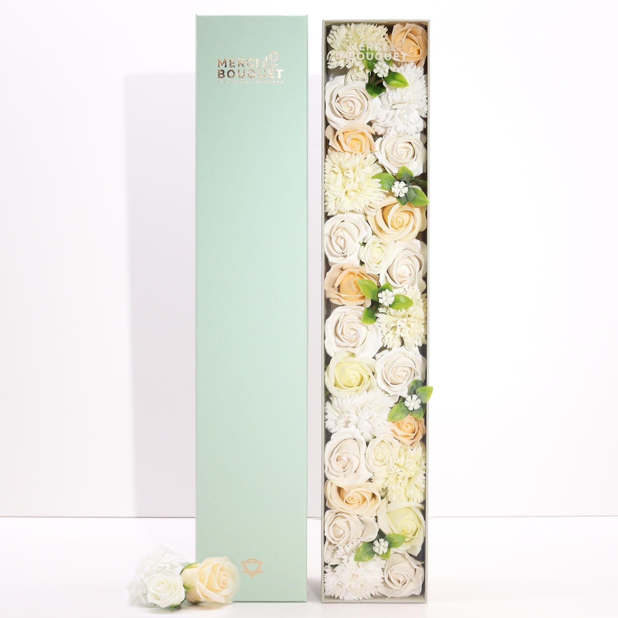 Soap Flower Extra Long Box – Wedding Blessings – White & Ivory - Bella Forever