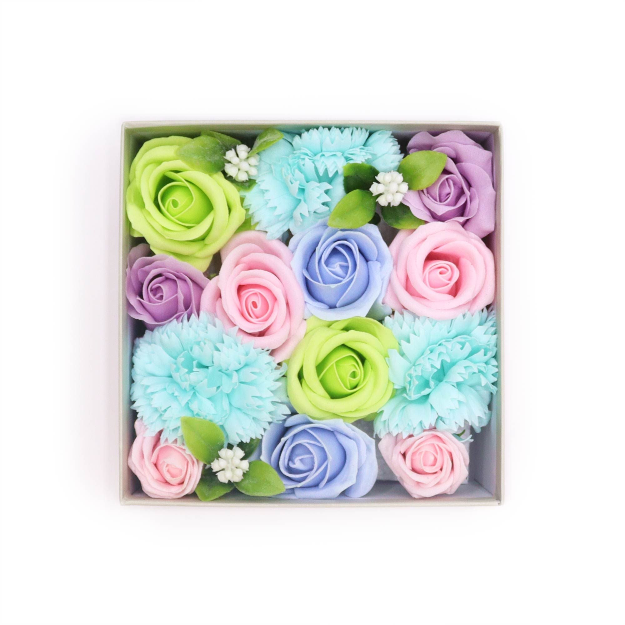 Square Soap Flower Gift Box - Blue Baby Blessings - Bella Forever