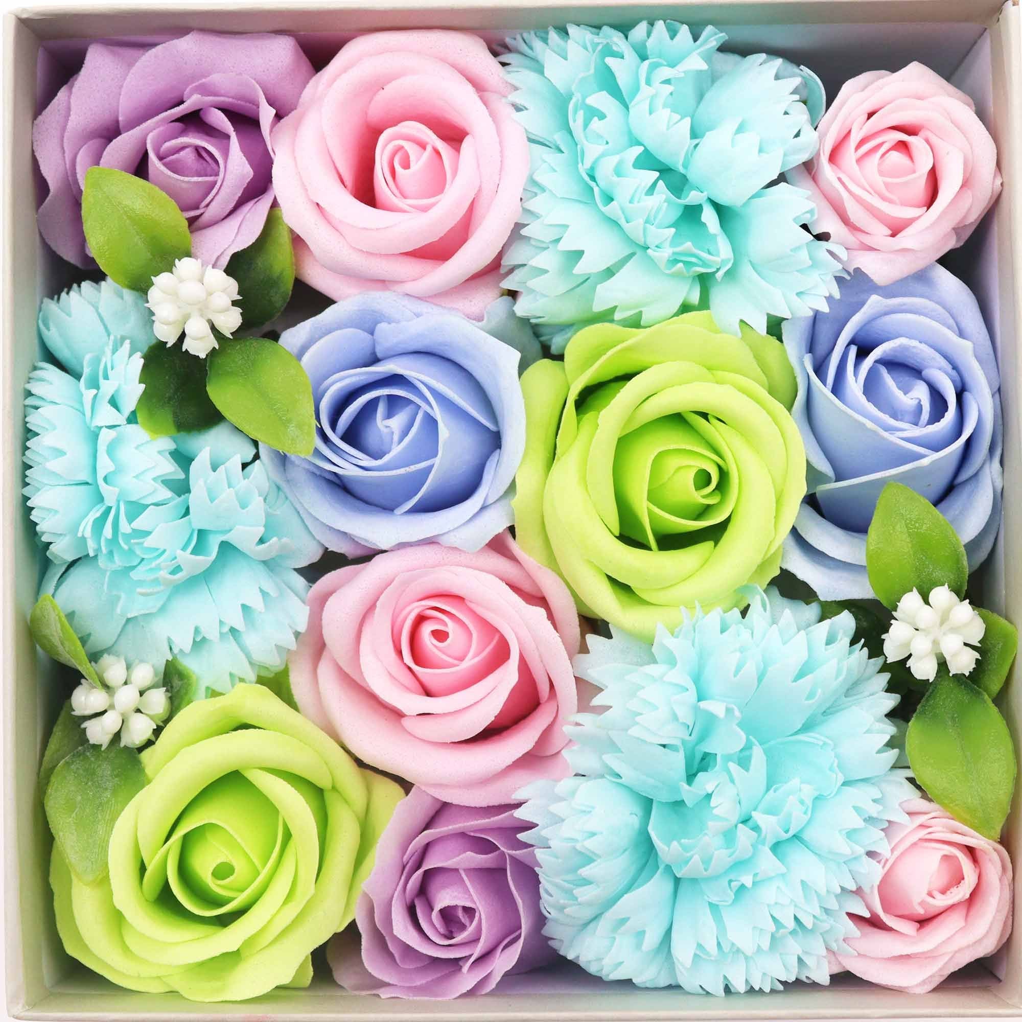 Square Soap Flower Gift Box - Blue Baby Blessings - Bella Forever