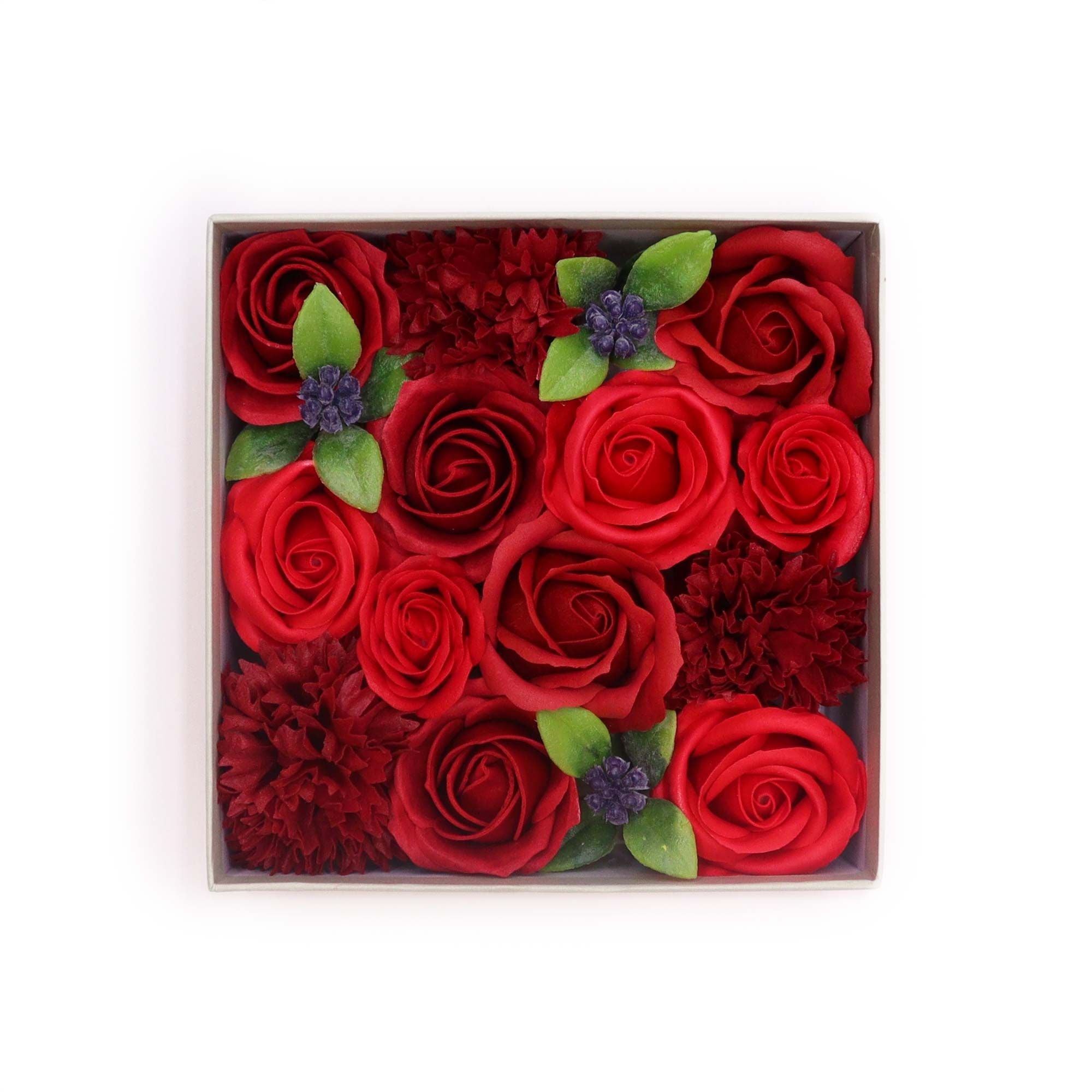 Square Soap Flower Gift Box - Classic Red Roses - Bella Forever