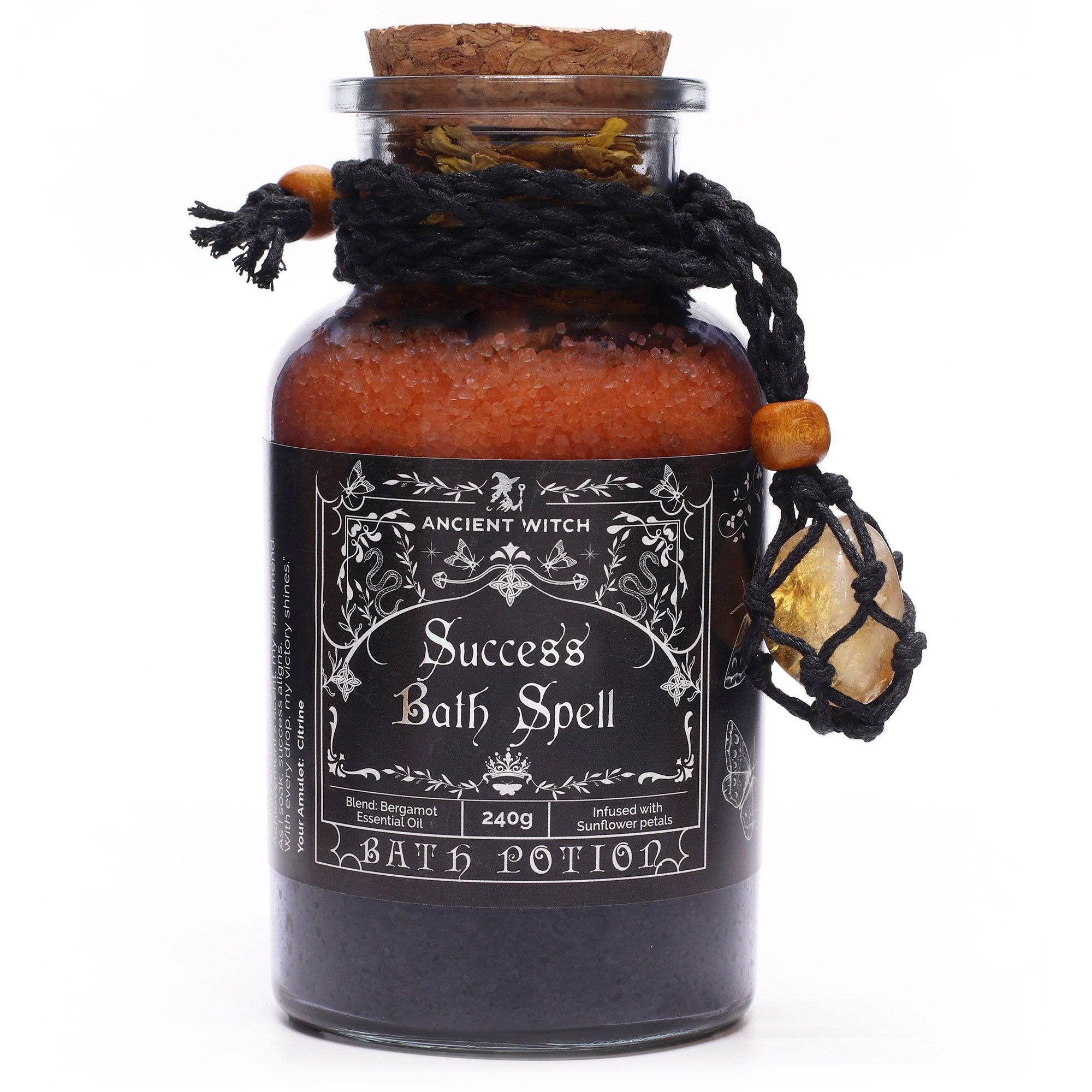 Witch Bath Spell Potion & Citrine Crystal Amulet - Success