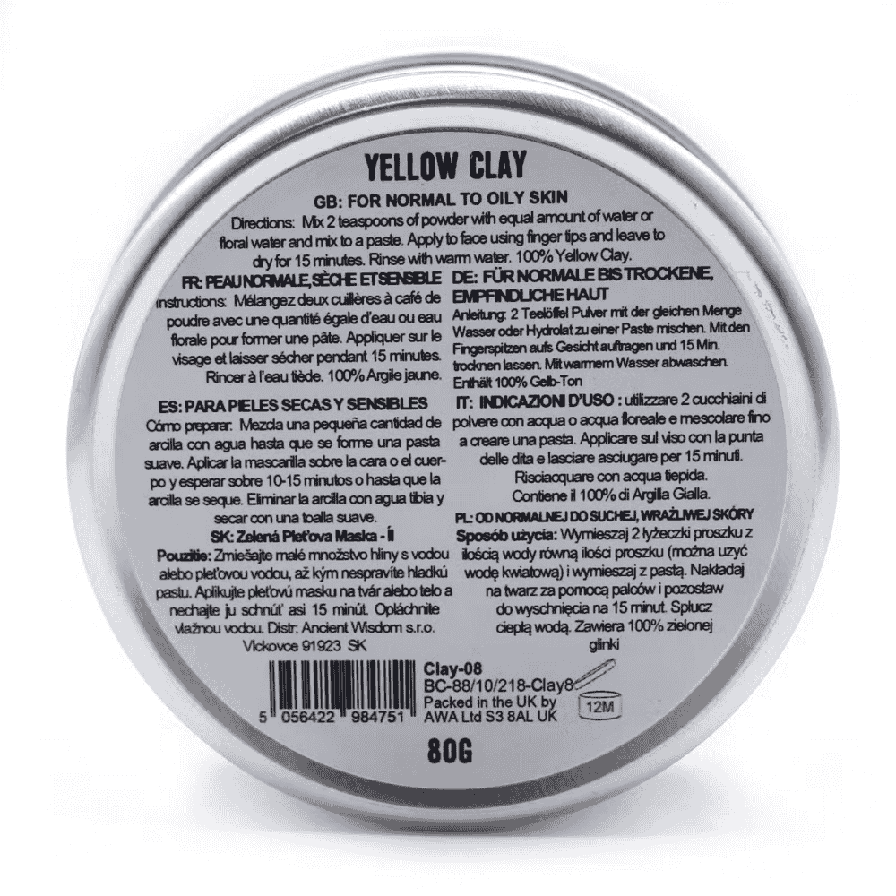 Yellow Clay Face Mask - Bella Forever
